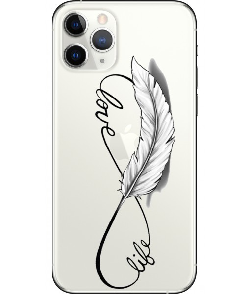 Husa iPhone 15 Pro, Silicon Premium, LIFE - LOVE
